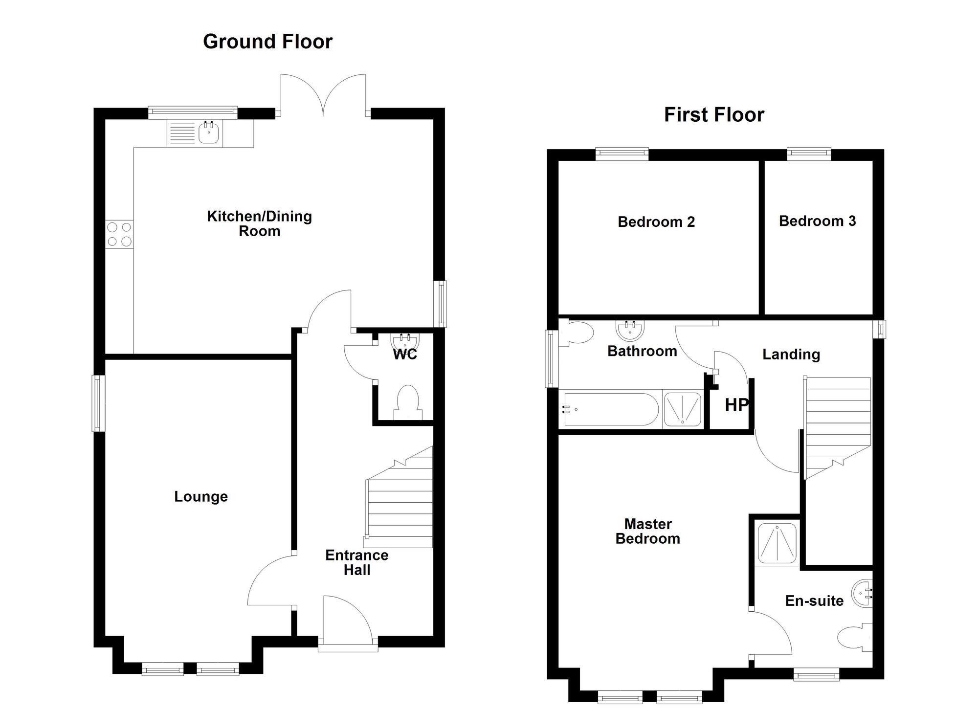 Floorplan of 3 bedroom Semi Detached House for sale, Hartley Hall, Greenisland, Carrickfergus, BT38