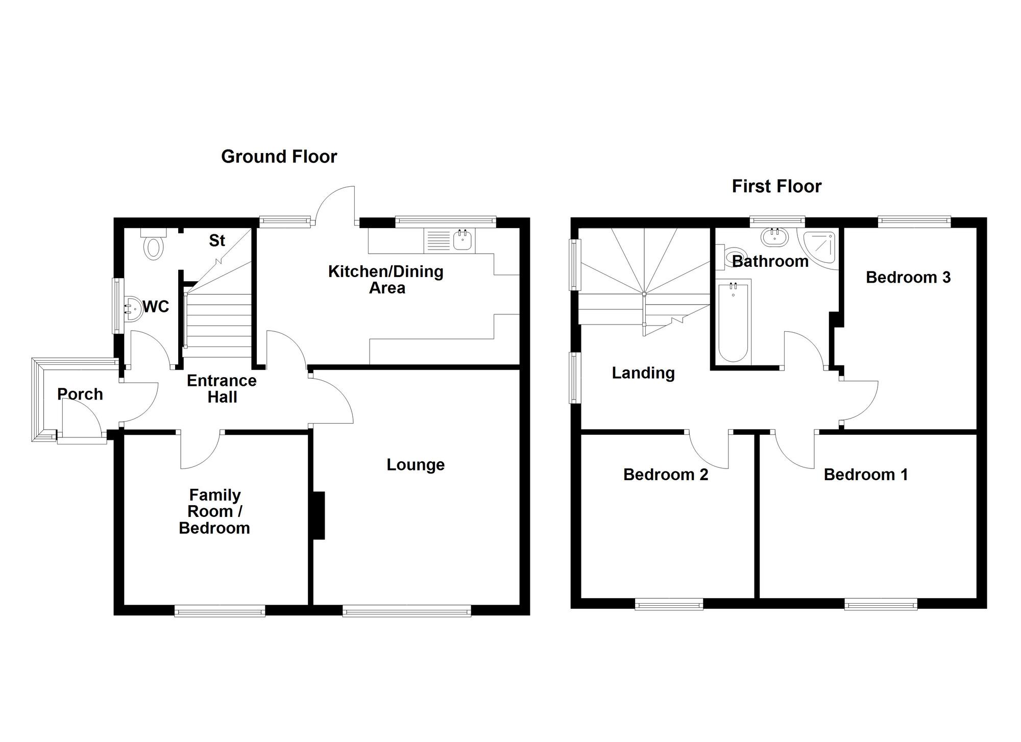 Floorplan of 3 bedroom Semi Detached House for sale, Macroom Gardens, Carrickfergus, County Antrim, BT38