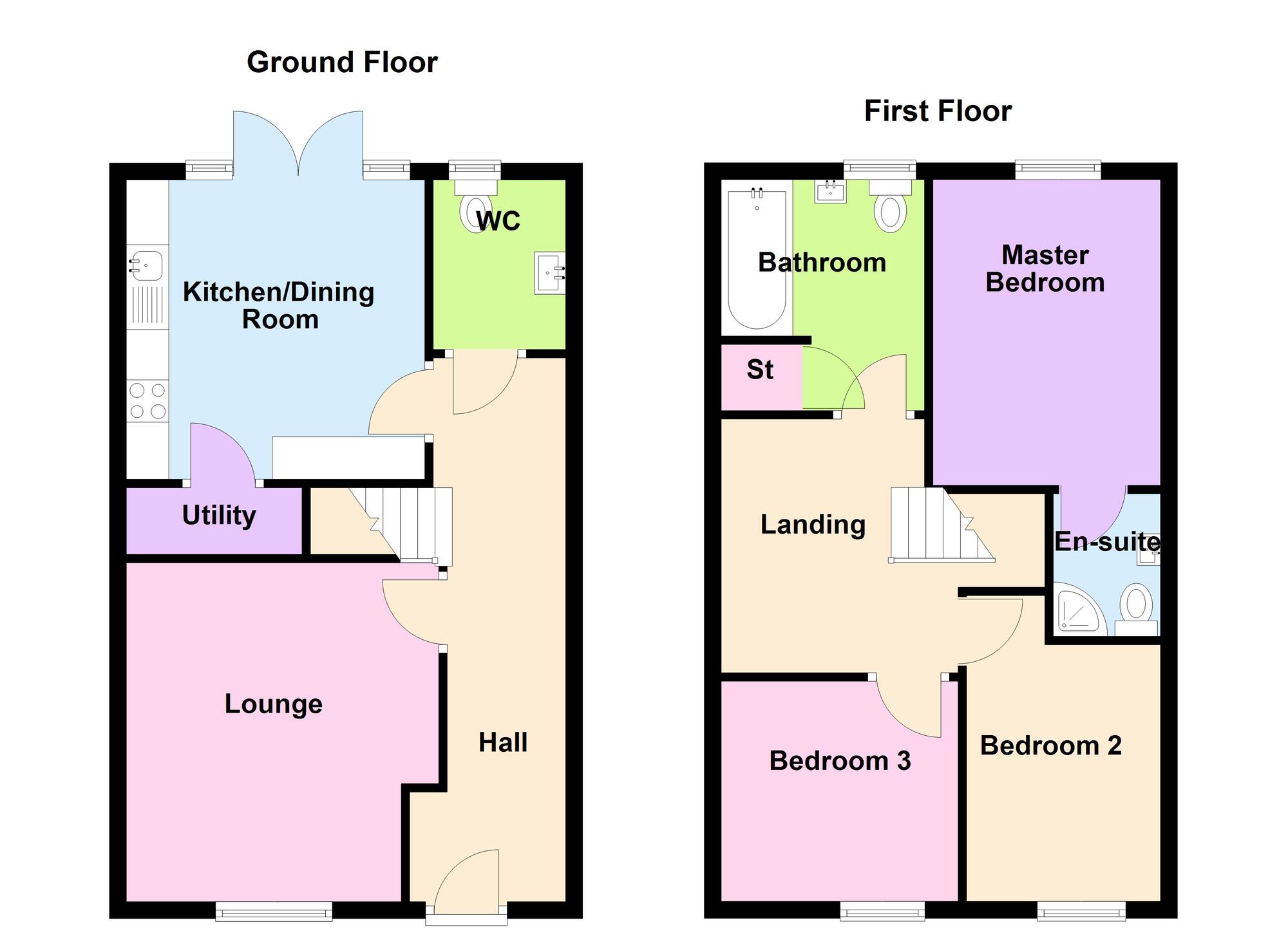 Floorplan of 3 bedroom Semi Detached House for sale, Highgrove Crescent, Carrickfergus, County Antrim, BT38