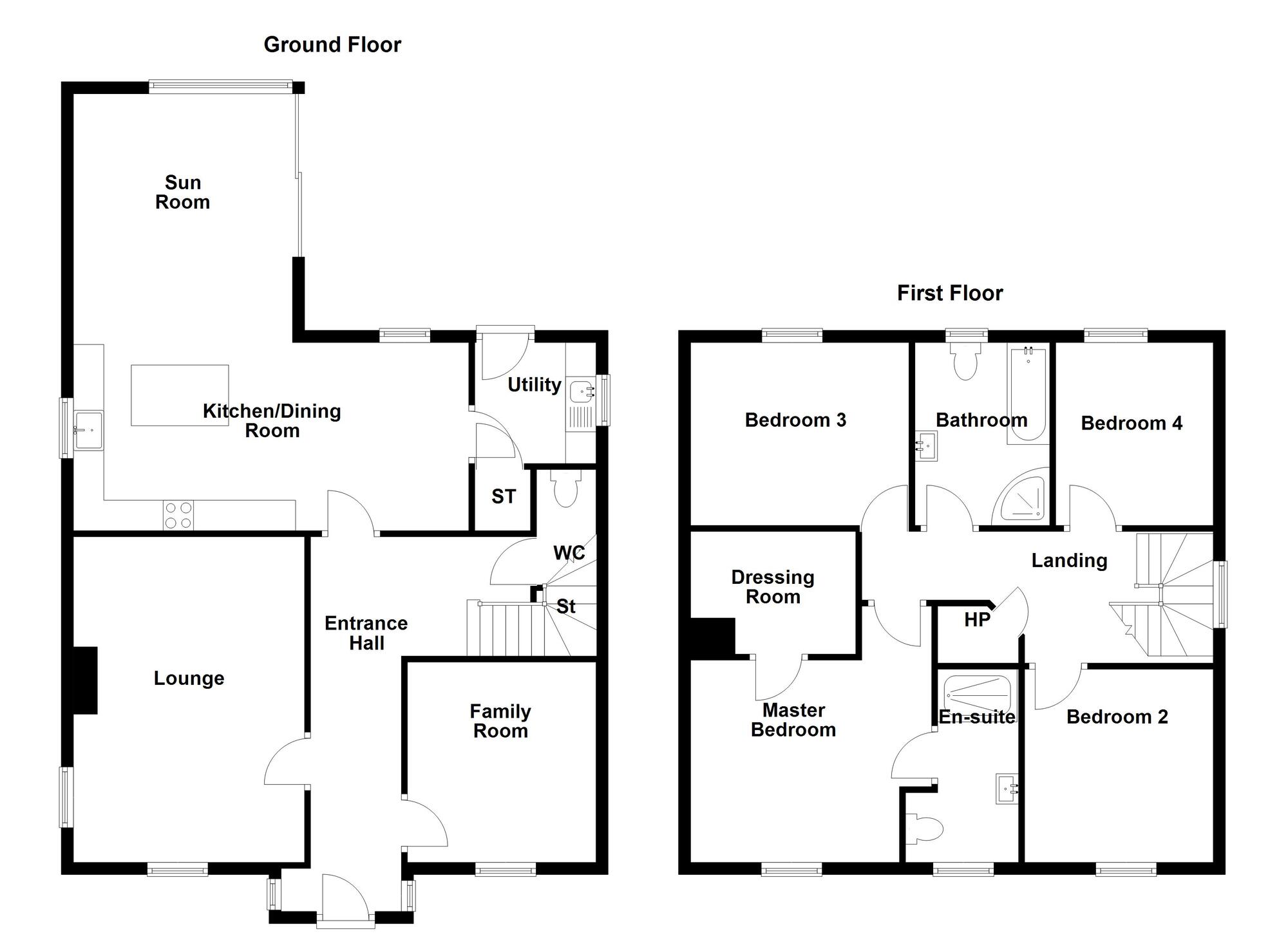 Floorplan of 4 bedroom Detached House for sale, Goldenview Park, Carrickfergus, County Antrim, BT38