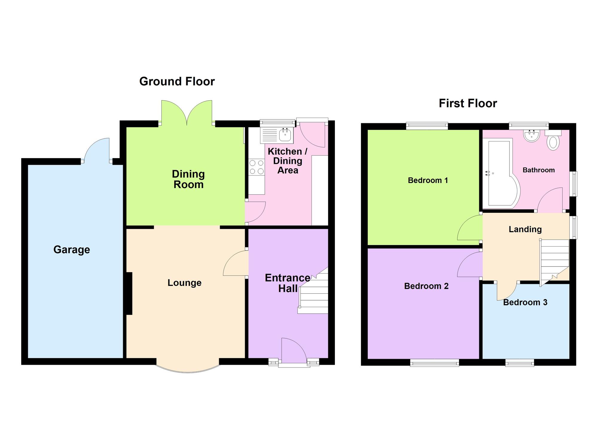 Floorplan of 3 bedroom Semi Detached House for sale, Old Grange Drive, Carrickfergus, County Antrim, BT38