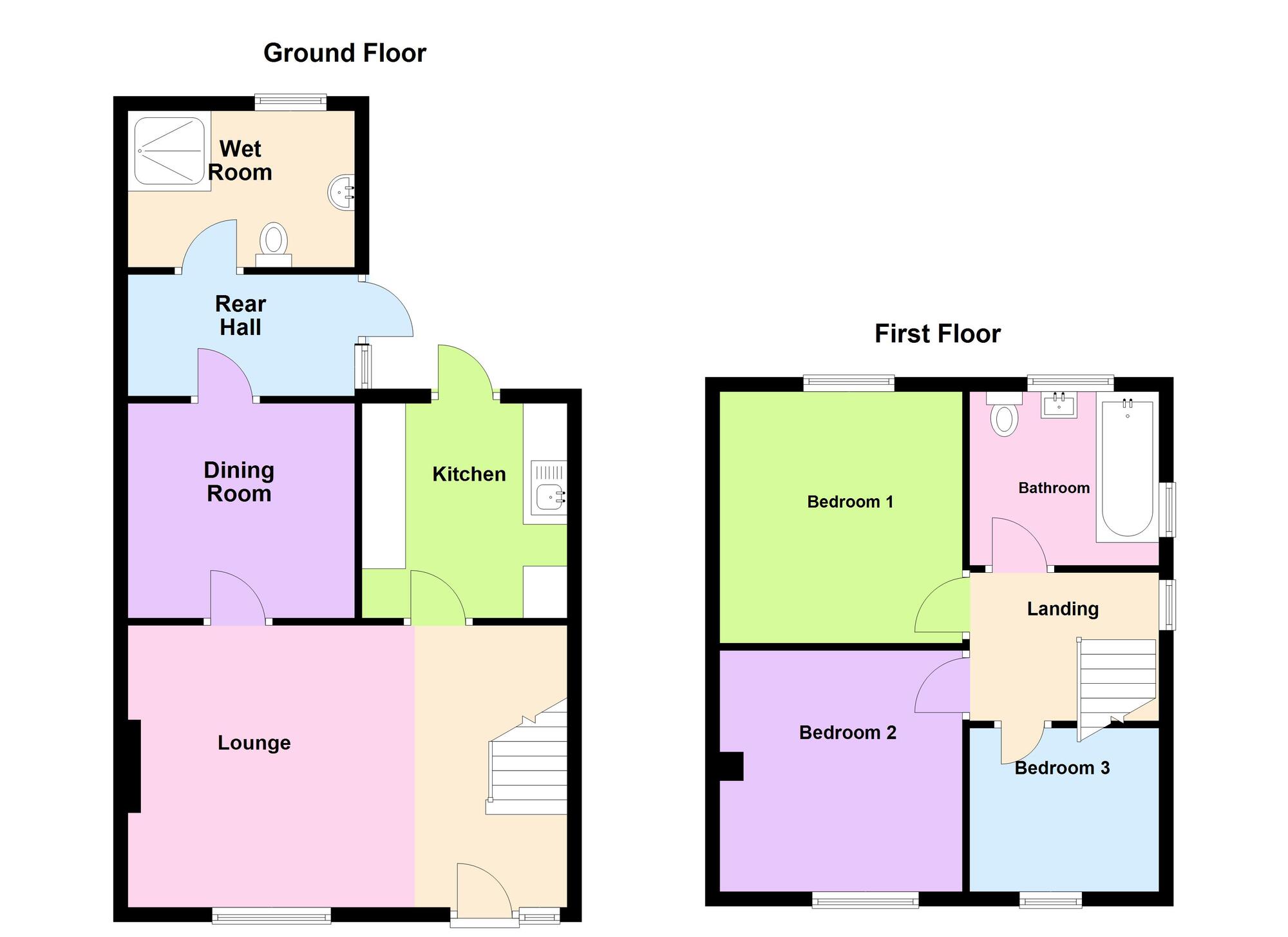 Floorplan of 3 bedroom Semi Detached House for sale, Windermere Road, Carrickfergus, County Antrim, BT38