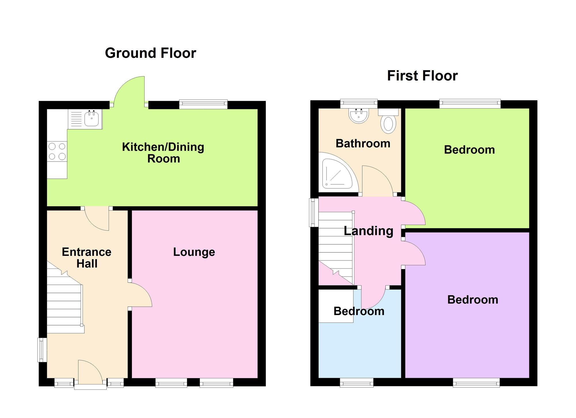Floorplan of 3 bedroom Semi Detached House for sale, Brackenridge Close, Carrickfergus, County Antrim, BT38
