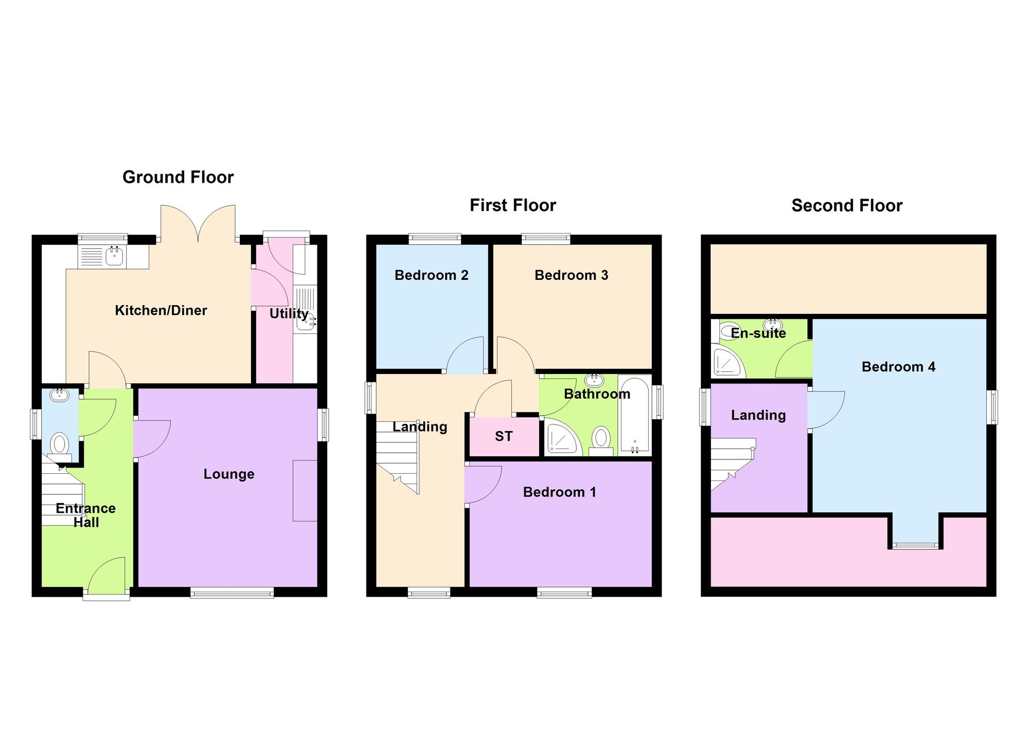 Floorplan of 4 bedroom Detached House for sale, North Court, Carrickfergus, County Antrim, BT38