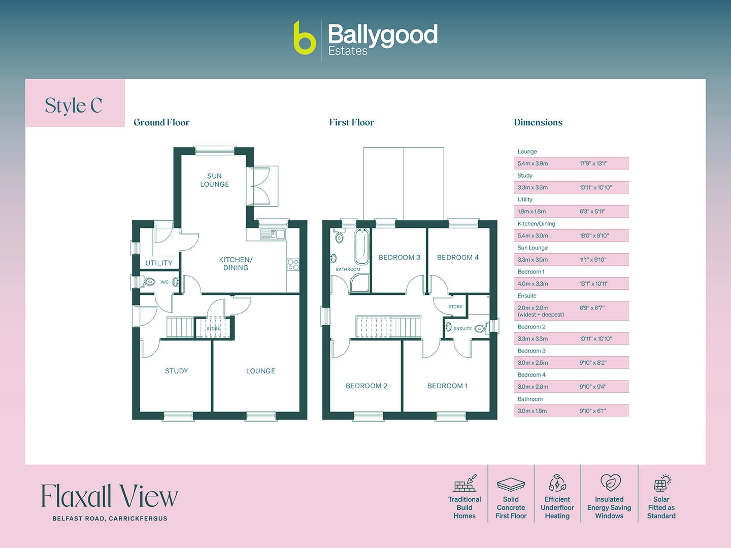 Floorplan of 4 bedroom Detached House for sale, Belfast Road, Carrickfergus, County Antrim, BT38