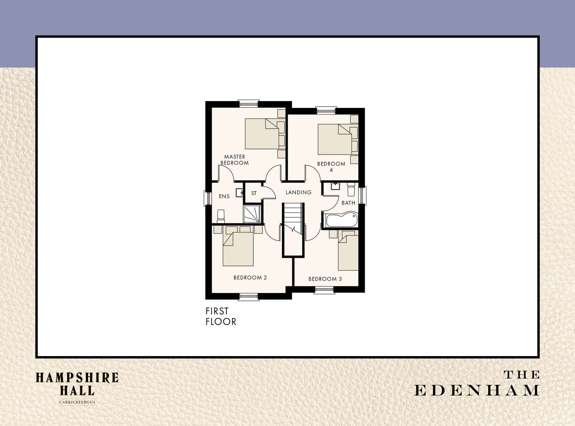Floorplan of 4 bedroom Detached House for sale, Hampshire Hall, Carrickfergus, County Antrim, BT38