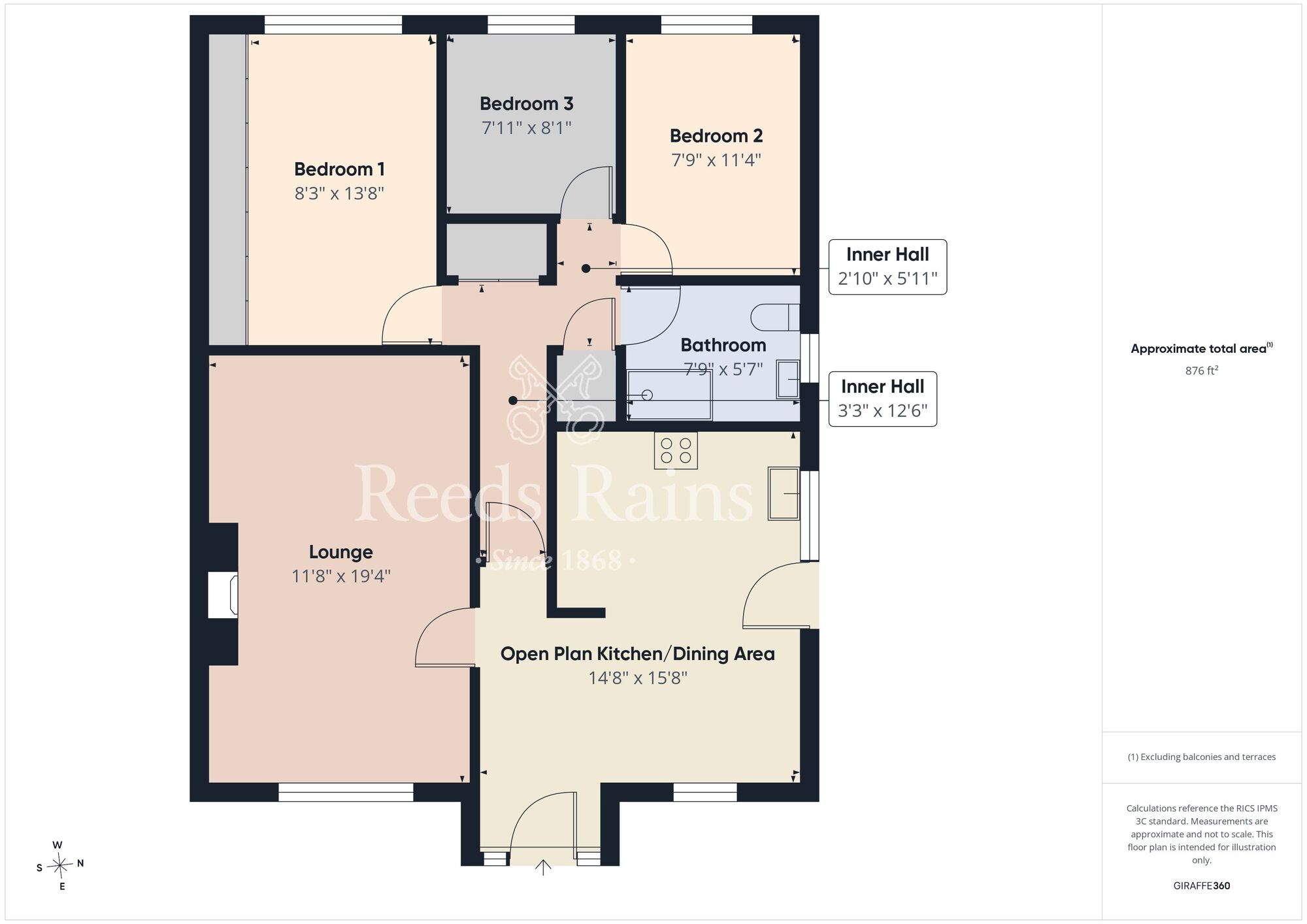 Floorplan of 3 bedroom Semi Detached Bungalow for sale, Prospect Downs, Carrickfergus, County Antrim, BT38