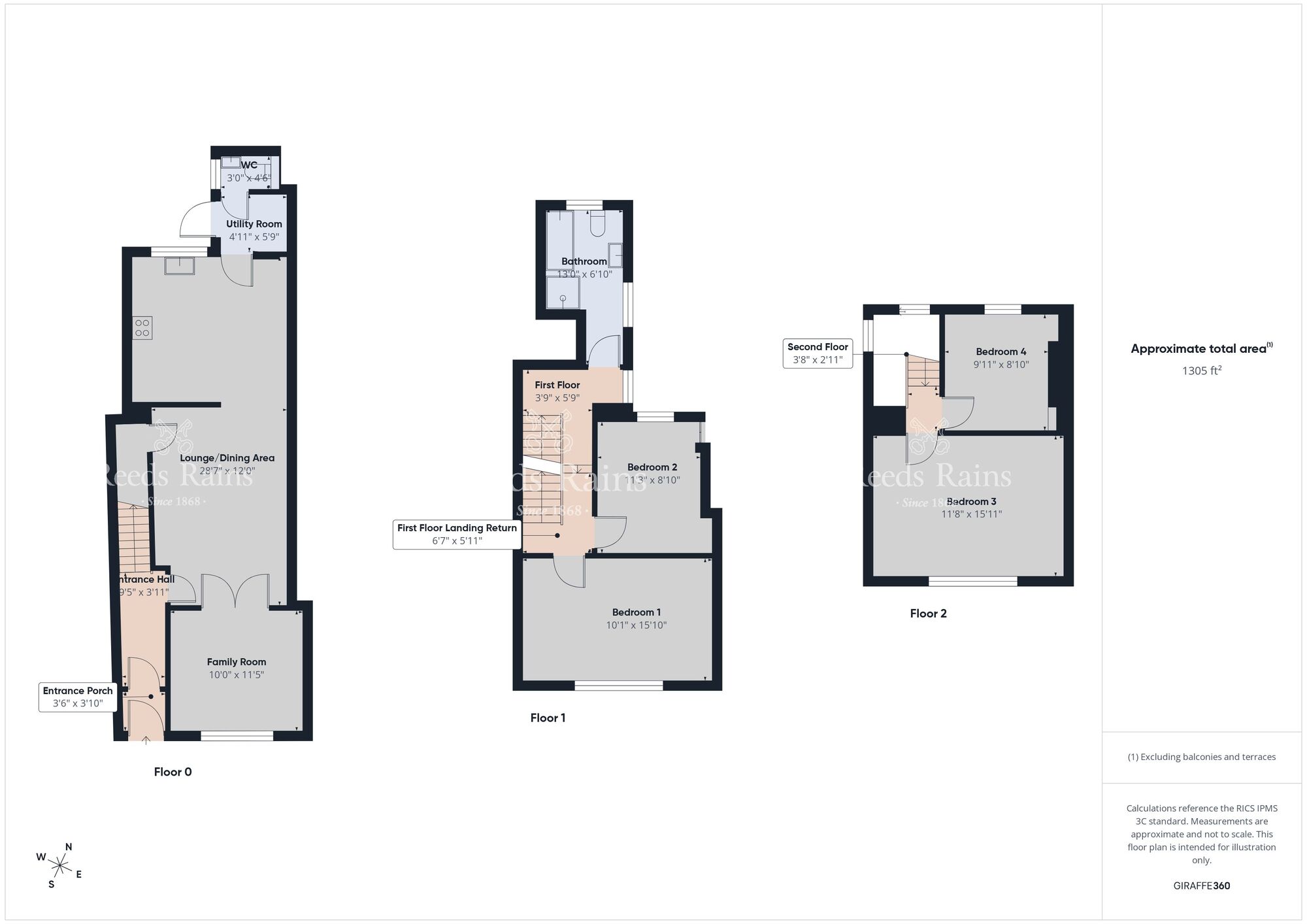 Floorplan of 4 bedroom End Terrace House for sale, Scotch Quarter, Carrickfergus, County Antrim, BT38