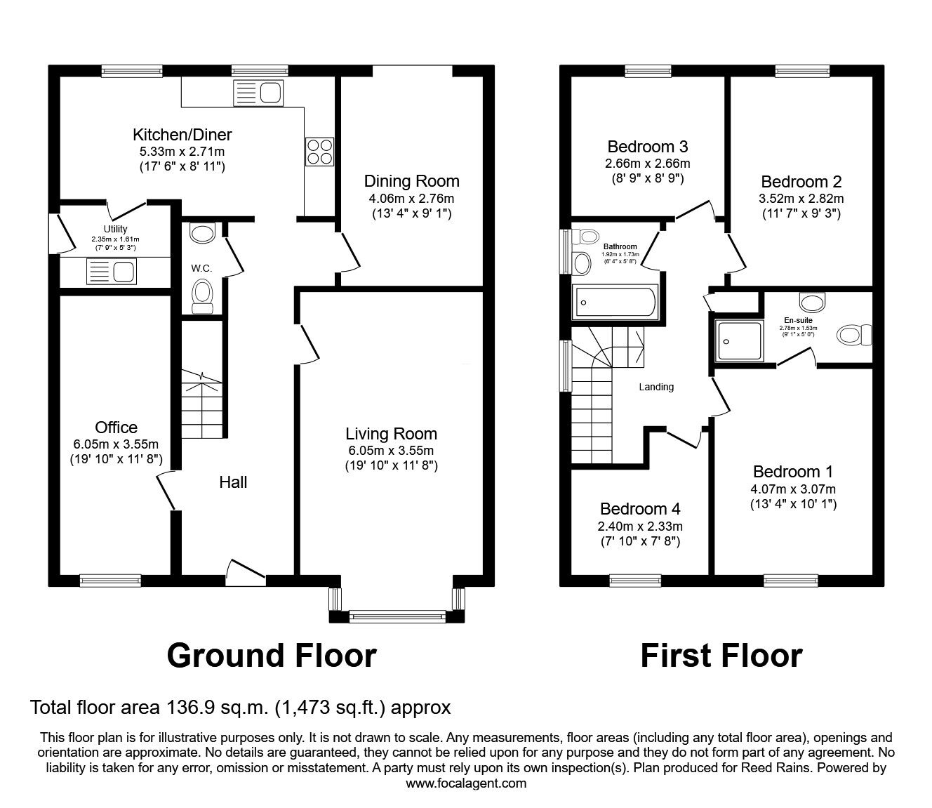 Floorplan of 4 bedroom Detached House for sale, Telford Close, Hightown, Castleford, West Yorkshire, WF10
