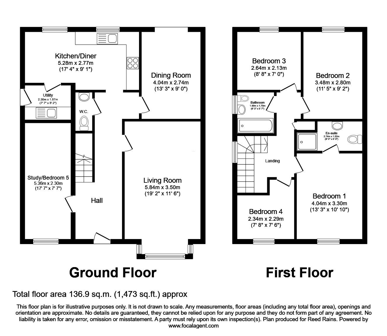 Floorplan of 4 bedroom Detached House for sale, Telford Close, Hightown, Castleford, West Yorkshire, WF10