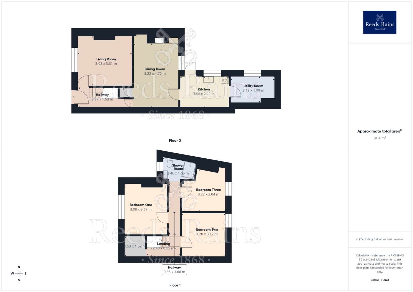 Floorplan of 3 bedroom Mid Terrace House for sale, Beancroft Road, Castleford, West Yorkshire, WF10