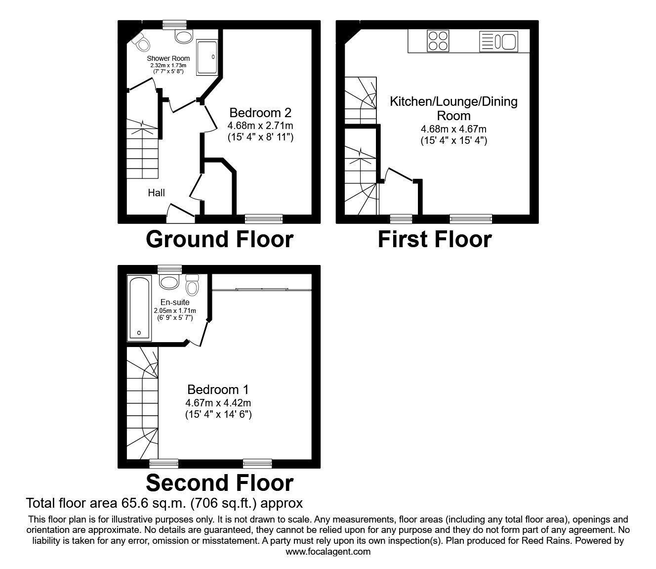 Floorplan of 2 bedroom House to rent, Huntingdon Street, Castleford, West Yorkshire, WF10