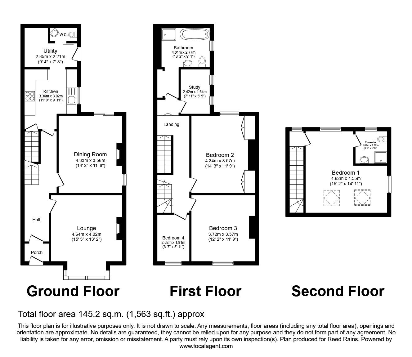 Floorplan of 4 bedroom Semi Detached House to rent, Ferrybridge Road, Castleford, West Yorkshire, WF10