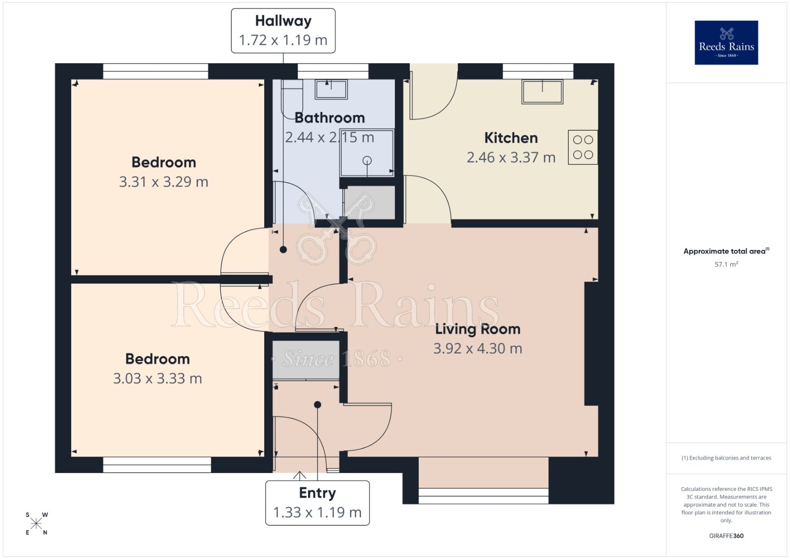 Floorplan of 2 bedroom Detached Bungalow for sale, Hillcrest Mount, Castleford, West Yorkshire, WF10
