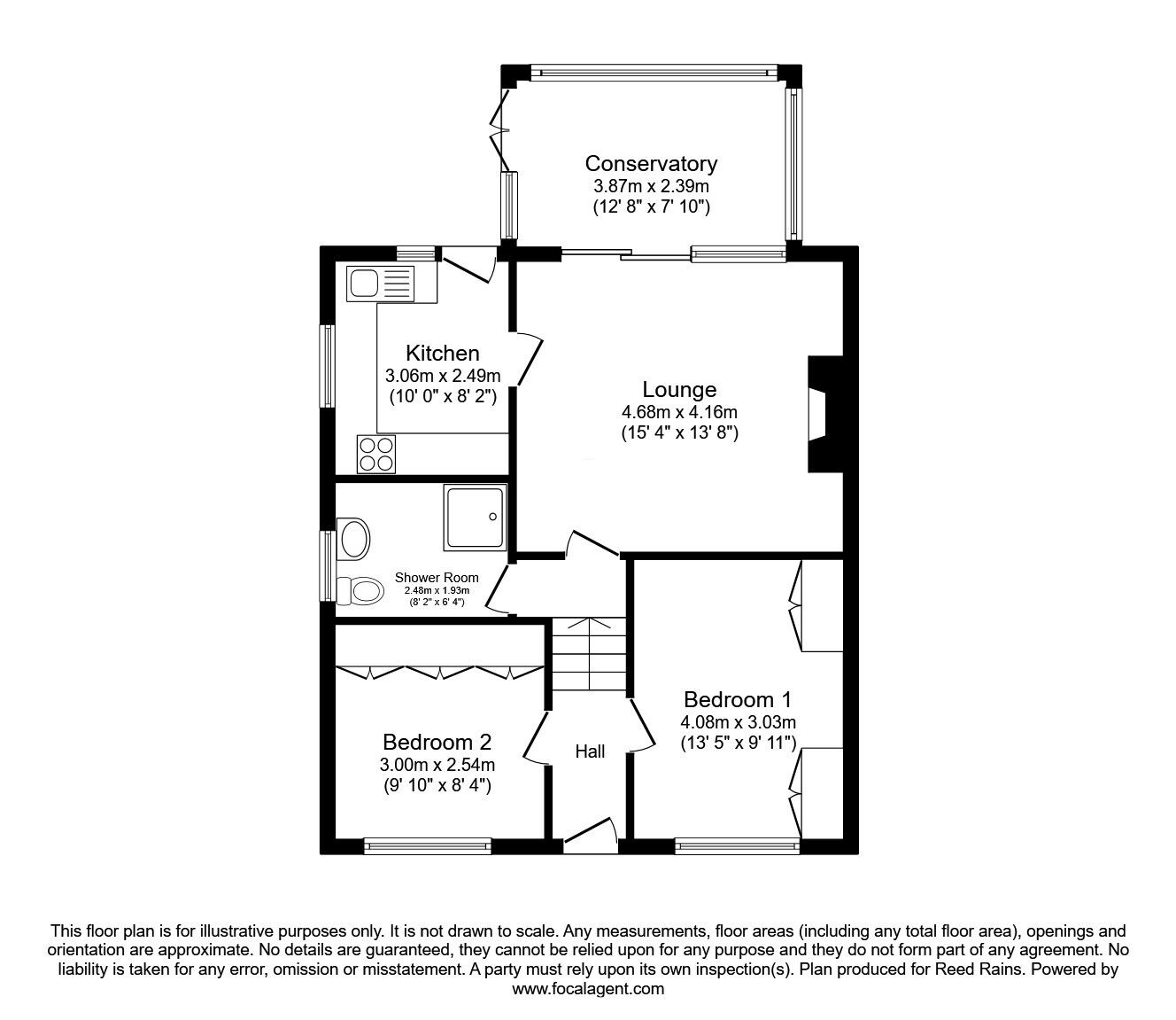 Floorplan of 2 bedroom Semi Detached Bungalow for sale, Park View, Castleford, West Yorkshire, WF10