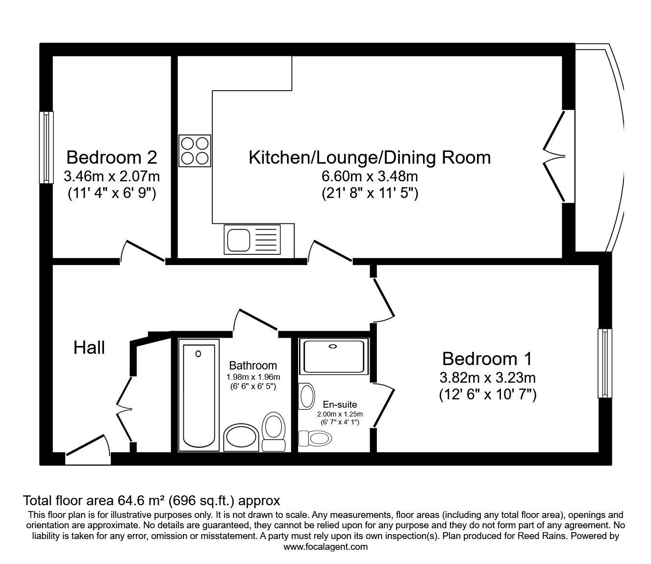 Floorplan of 2 bedroom  Flat for sale, Lagentium Plaza, Castleford, West Yorkshire, WF10
