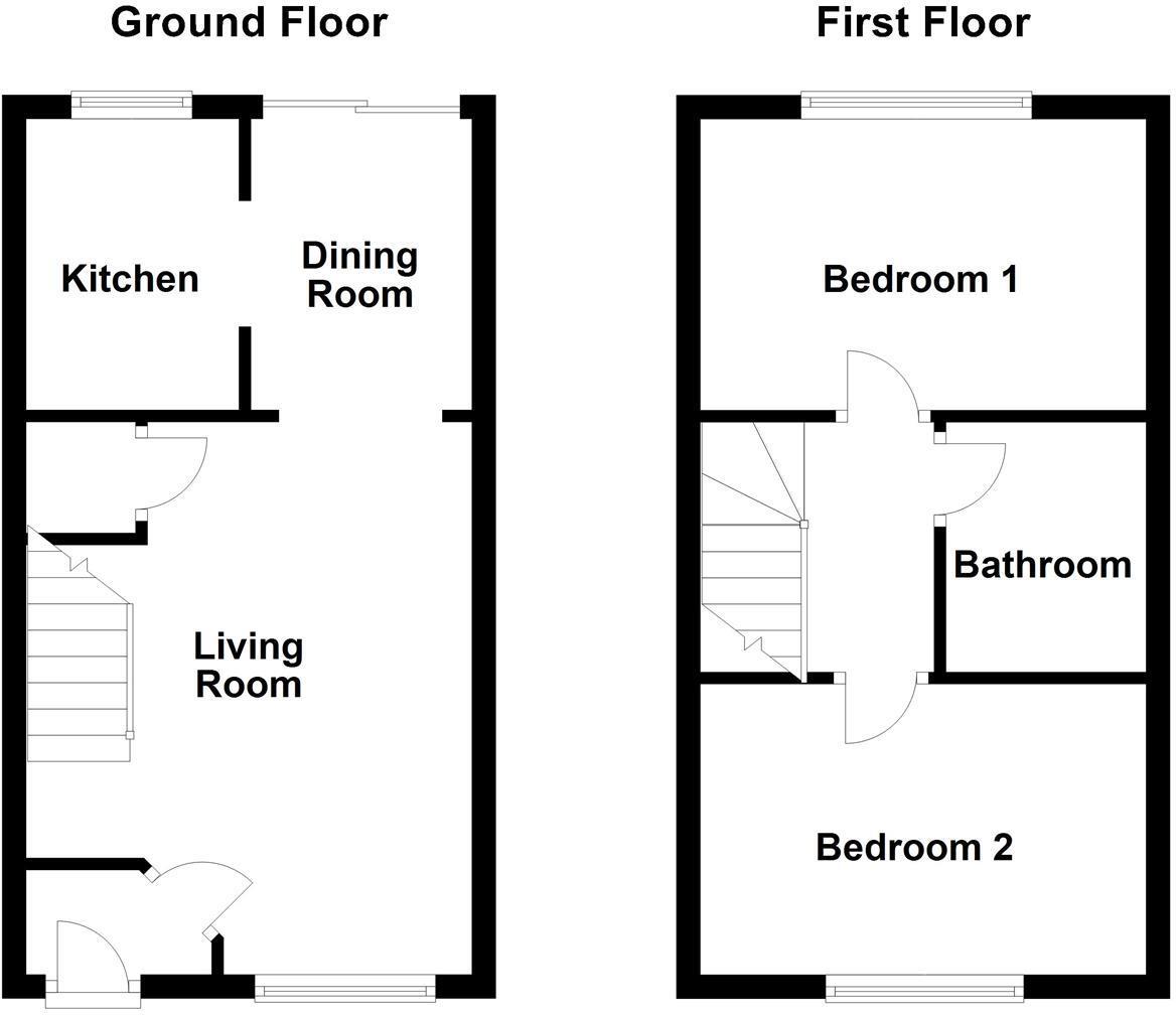 Floorplan of 2 bedroom Semi Detached House for sale, Greenacres Drive, Castleford, West Yorkshire, WF10