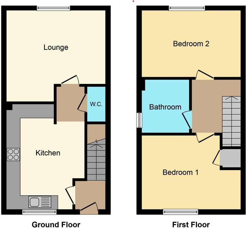 Floorplan of 2 bedroom Mid Terrace House to rent, Epsom Close, Castleford, West Yorkshire, WF10