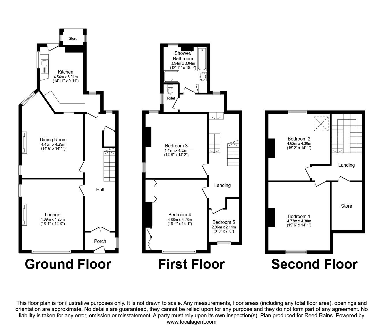 Floorplan of 5 bedroom Semi Detached House for sale, Barnes Road, Castleford, West Yorkshire, WF10