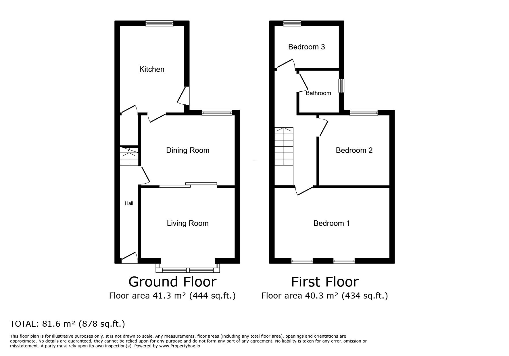 Floorplan of 3 bedroom Mid Terrace House to rent, Front Street, Castleford, West Yorkshire, WF10