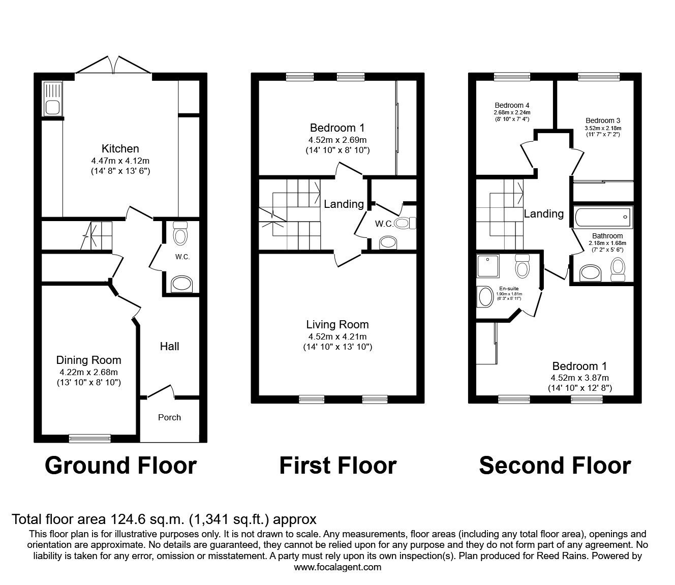 Floorplan of 4 bedroom Semi Detached House for sale, Fallbrook Road, Castleford, West Yorkshire, WF10
