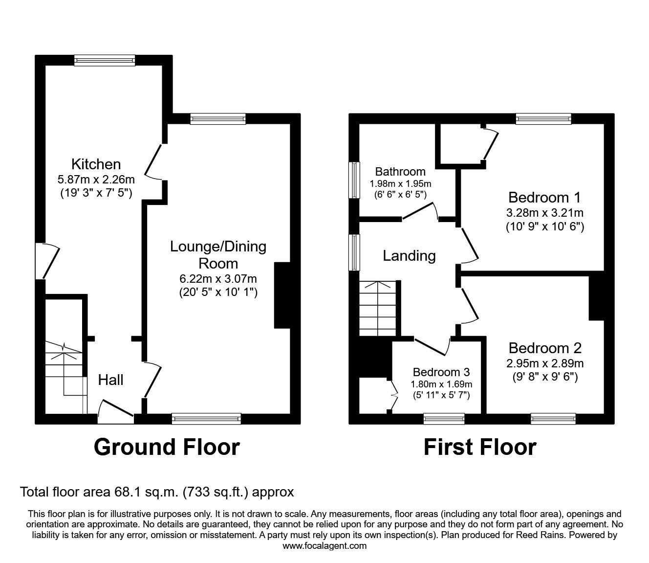 Floorplan of 3 bedroom Semi Detached House to rent, Borrowdale Drive, Castleford, West Yorkshire, WF10