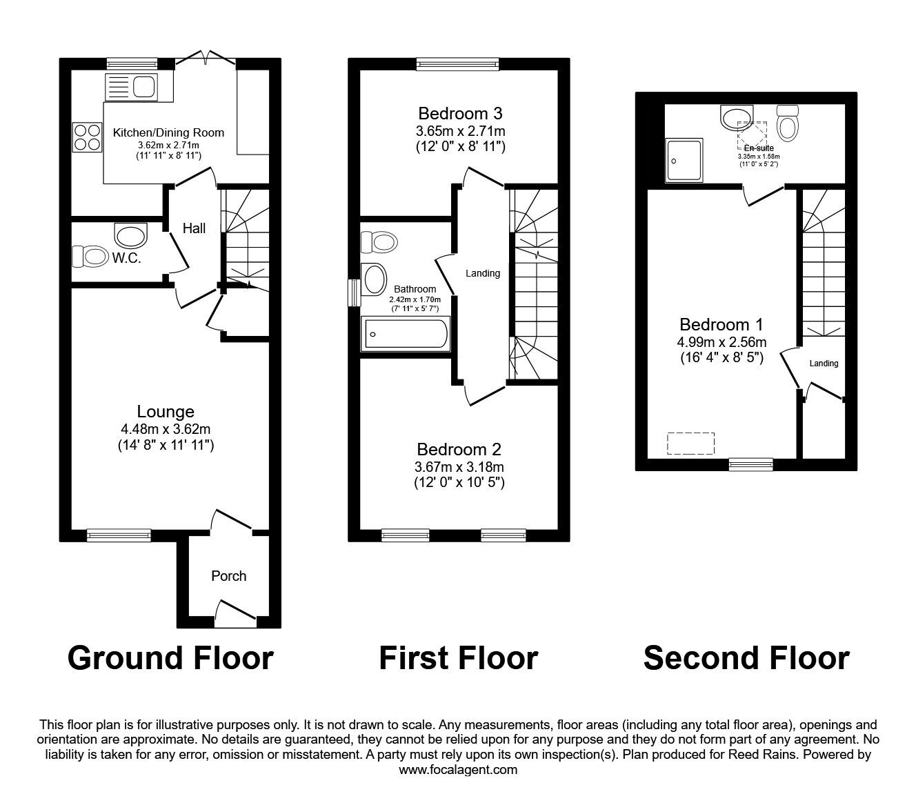 Floorplan of 3 bedroom Semi Detached House for sale, Elm View, Castleford, West Yorkshire, WF10