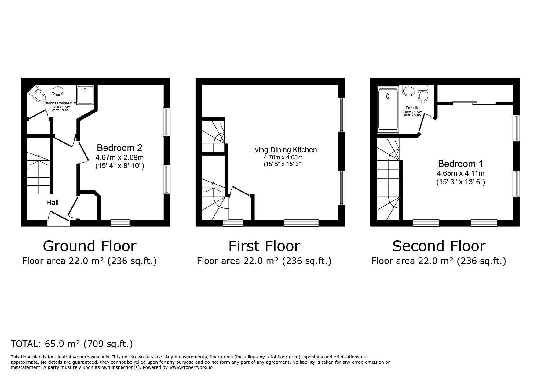 Floorplan of 2 bedroom End Terrace House for sale, Huntingdon Street, Castleford, West Yorkshire, WF10