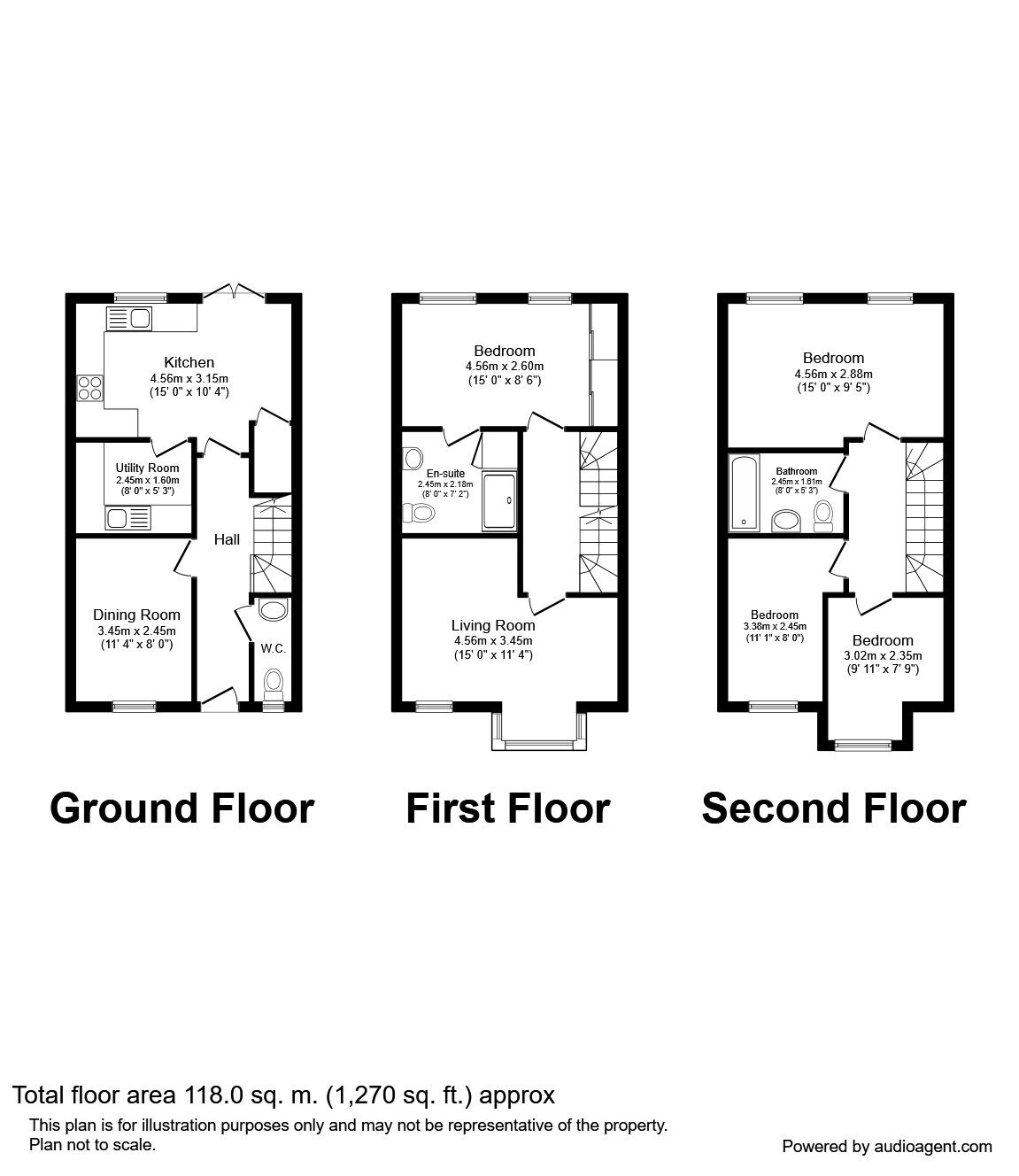 Floorplan of 4 bedroom Semi Detached House to rent, Davy Road, Allerton Bywater, West Yorkshire, WF10