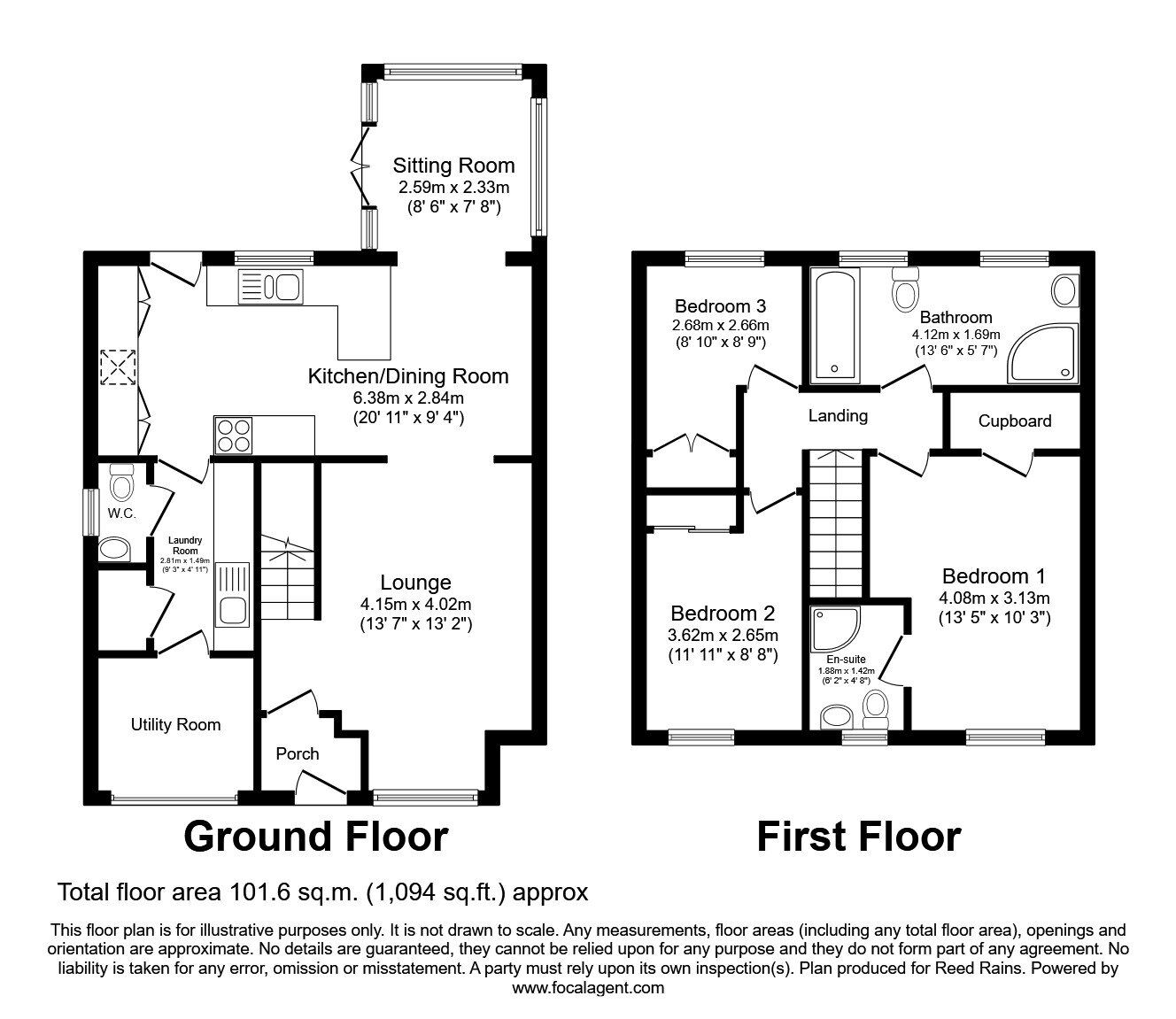 Floorplan of 3 bedroom Detached House for sale, Pasture Drive, Castleford, West Yorkshire, WF10