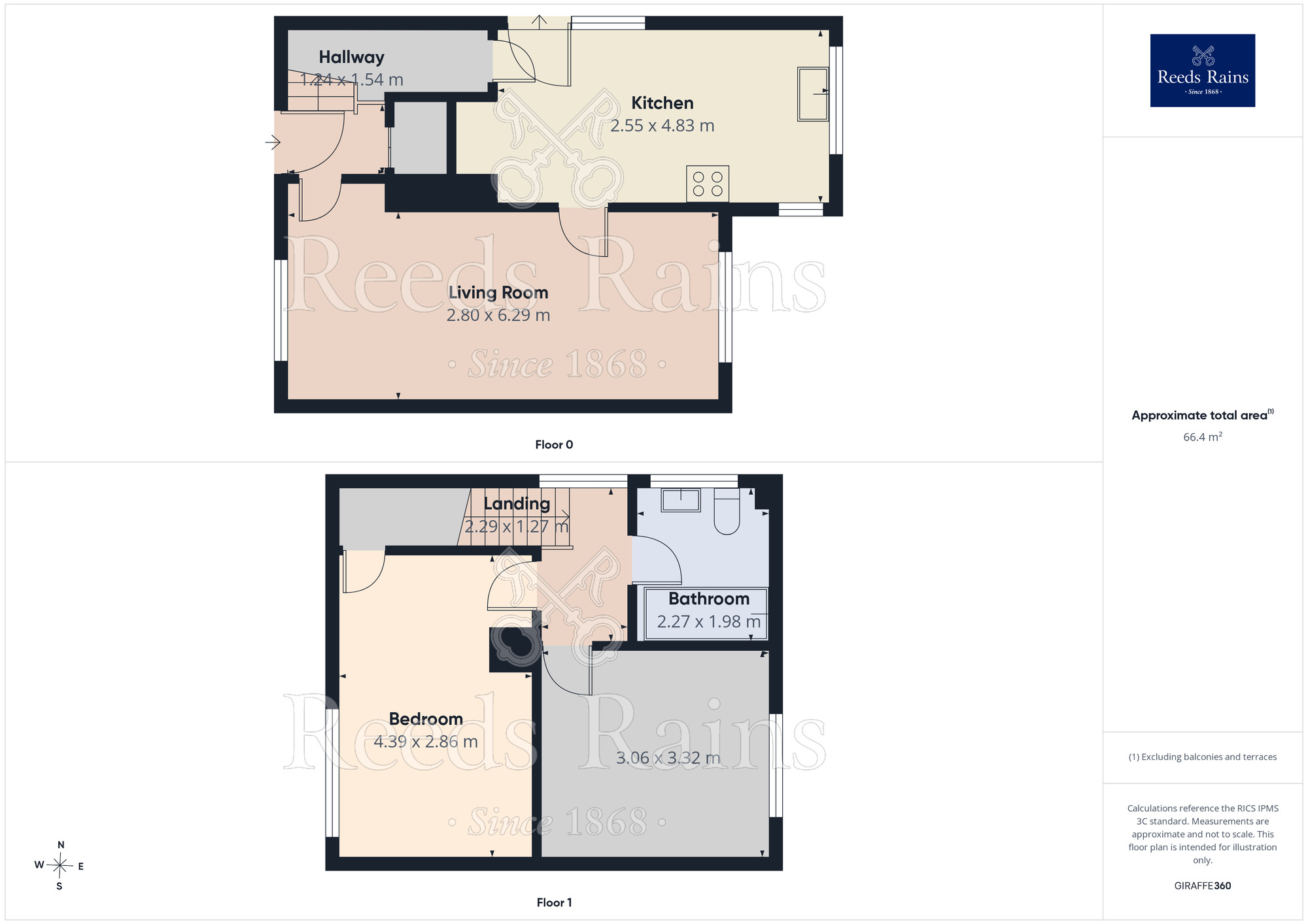 Floorplan of 2 bedroom Semi Detached House for sale, Woodside, Castleford, West Yorkshire, WF10