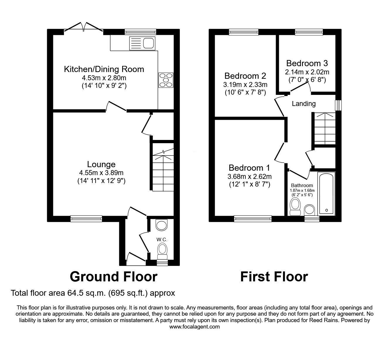 Floorplan of 3 bedroom Detached House for sale, Fitzgerald Close, Castleford, West Yorkshire, WF10