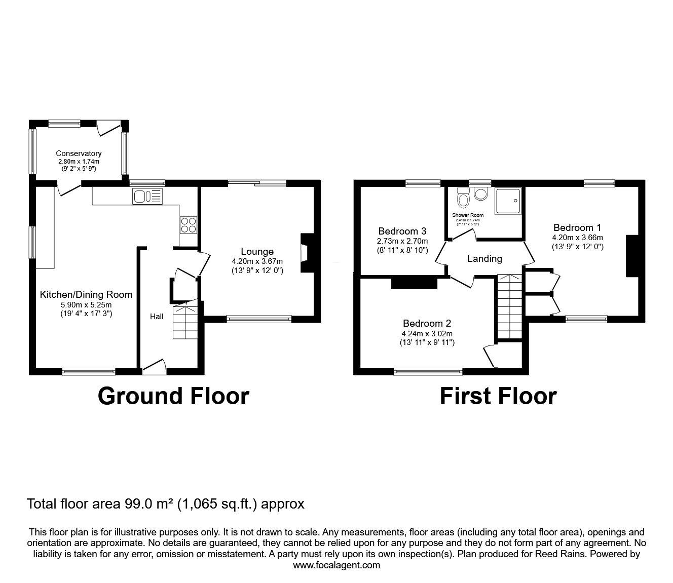 Floorplan of 3 bedroom Semi Detached House to rent, Fryston Road, Castleford, West Yorkshire, WF10