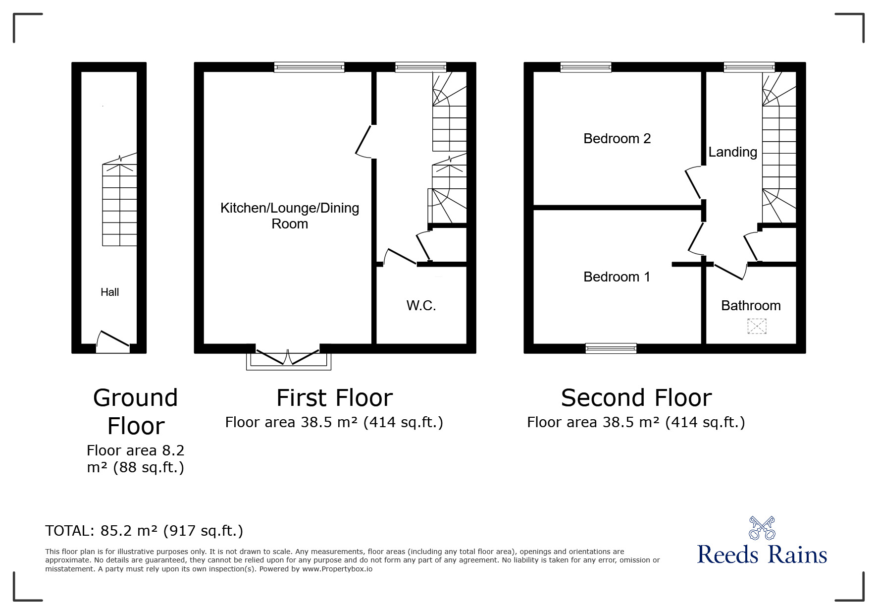 Floorplan of 2 bedroom Mid Terrace House for sale, Ward Road, Castleford, West Yorkshire, WF10