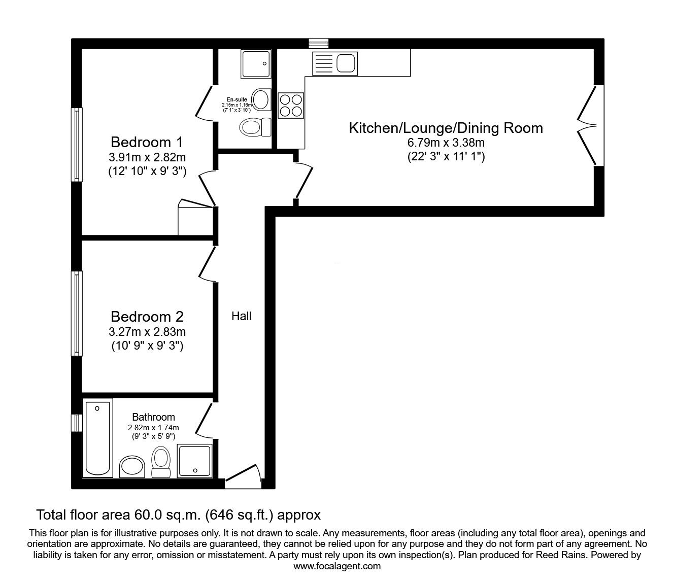 Floorplan of 2 bedroom  Flat for sale, Lagentium Plaza, Castleford, West Yorkshire, WF10