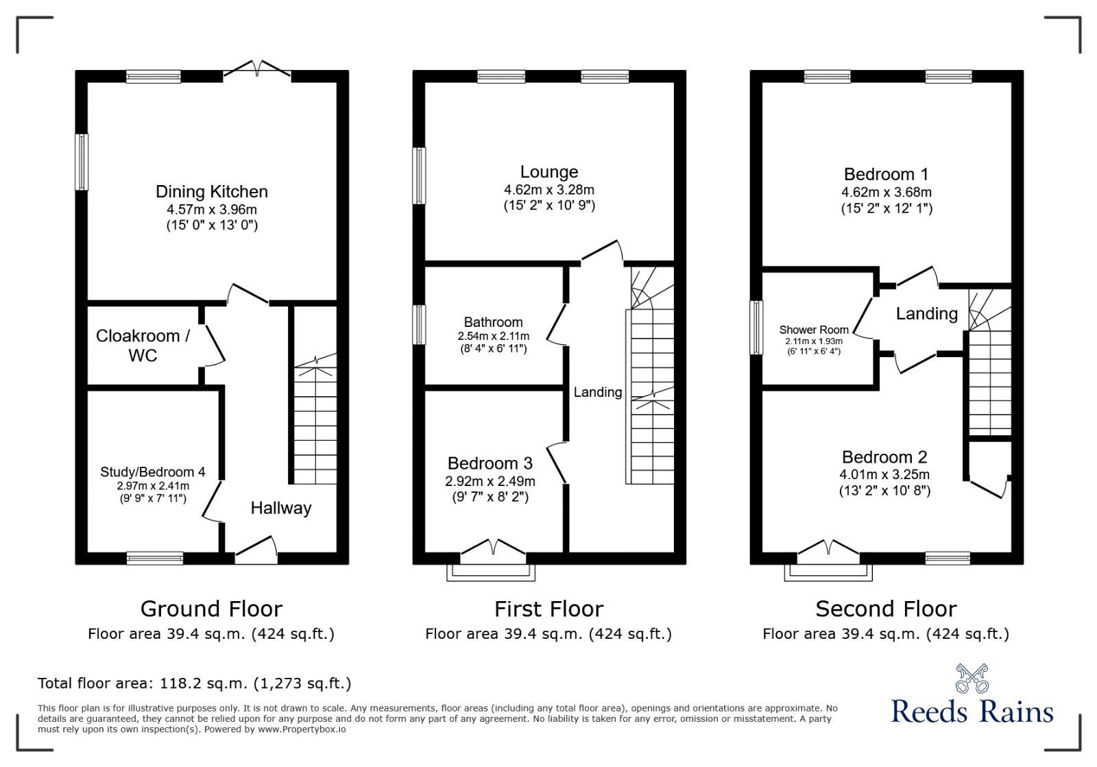 Floorplan of 4 bedroom End Terrace House for sale, Gadwall Drive, Allerton Bywater, West Yorkshire, WF10