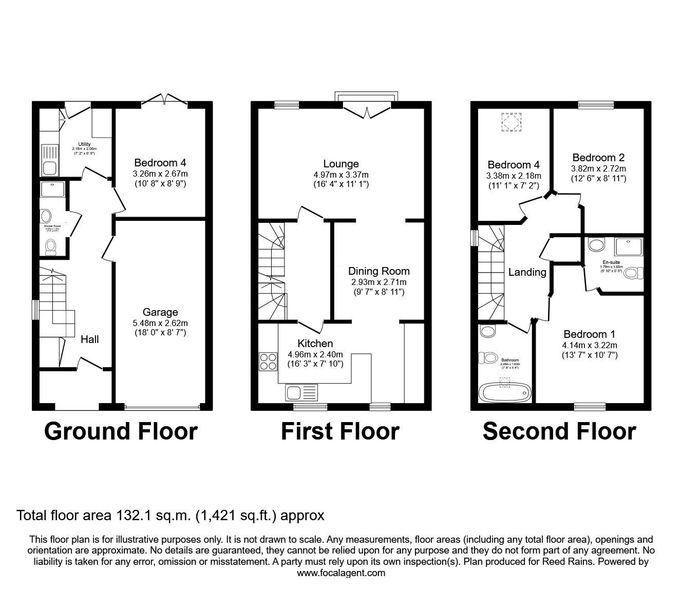Floorplan of 4 bedroom End Terrace House for sale, Bellflower Close, Castleford, West Yorkshire, WF10
