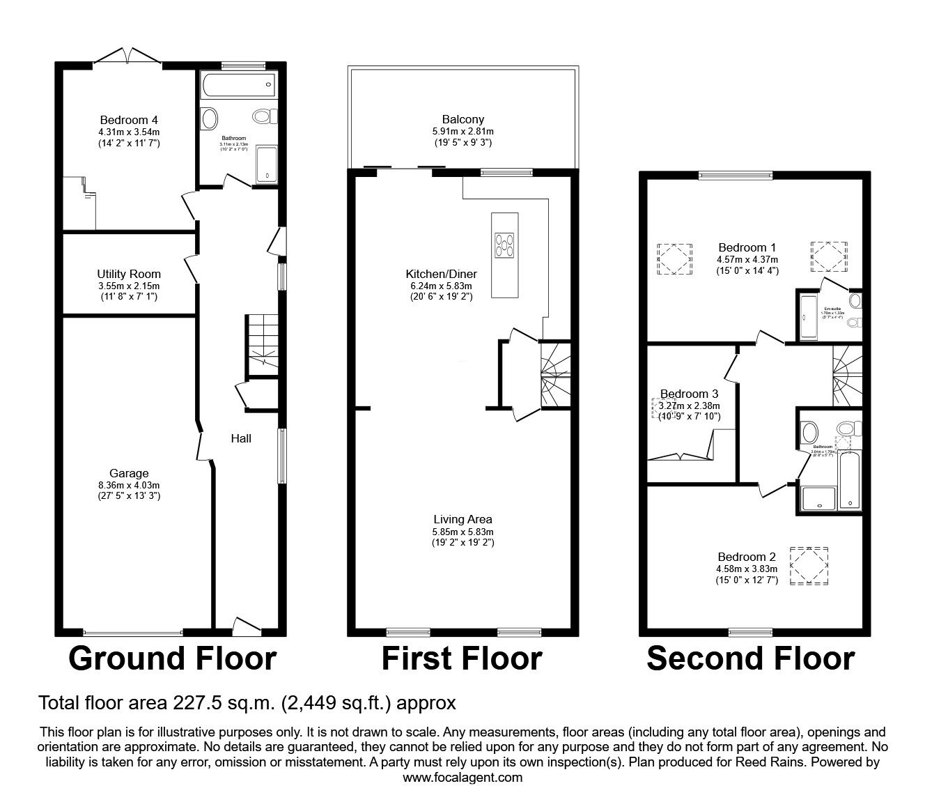 Floorplan of 4 bedroom Detached House for sale, Ferrybridge Road, Castleford, West Yorkshire, WF10