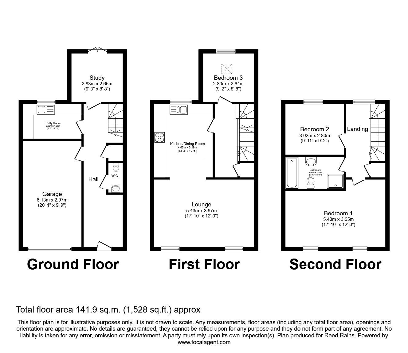 Floorplan of 4 bedroom End Terrace House for sale, School Street, Castleford, West Yorkshire, WF10