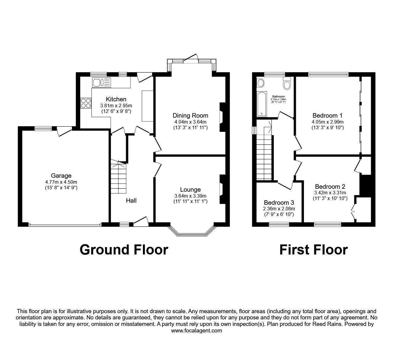 Floorplan of 3 bedroom Semi Detached House for sale, Pontefract Road, Castleford, West Yorkshire, WF10