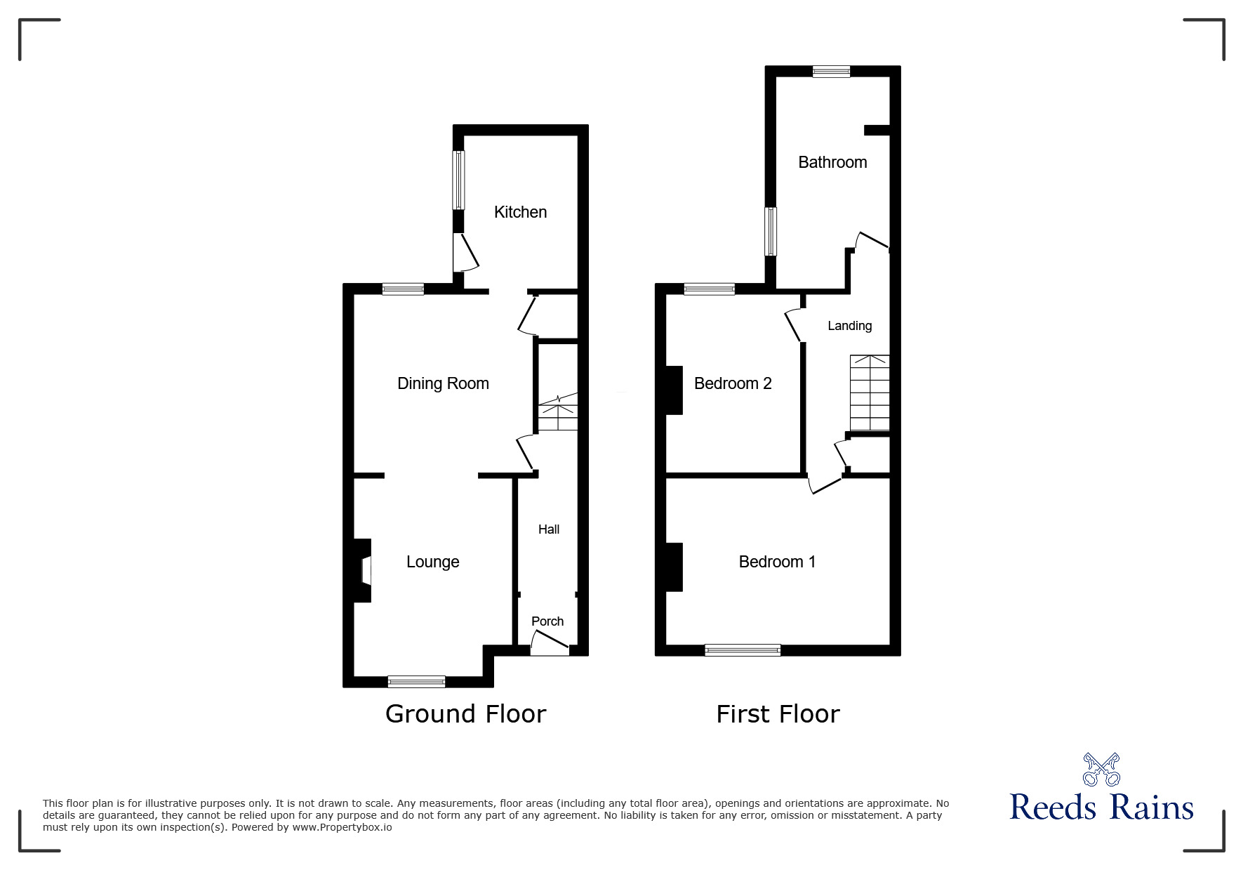 Floorplan of 2 bedroom Mid Terrace House to rent, Lower Oxford Street, Castleford, West Yorkshire, WF10