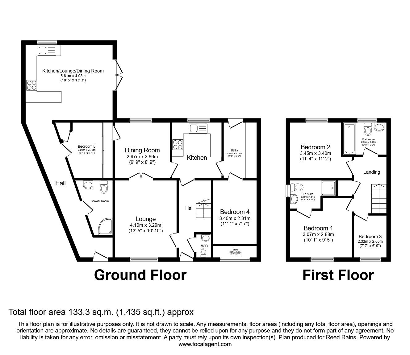 Floorplan of 3 bedroom Detached House for sale, Orwell Close, Castleford, West Yorkshire, WF10