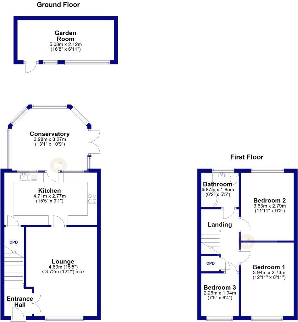 Floorplan of 3 bedroom Semi Detached House for sale, Beech Crescent, Castleford, West Yorkshire, WF10