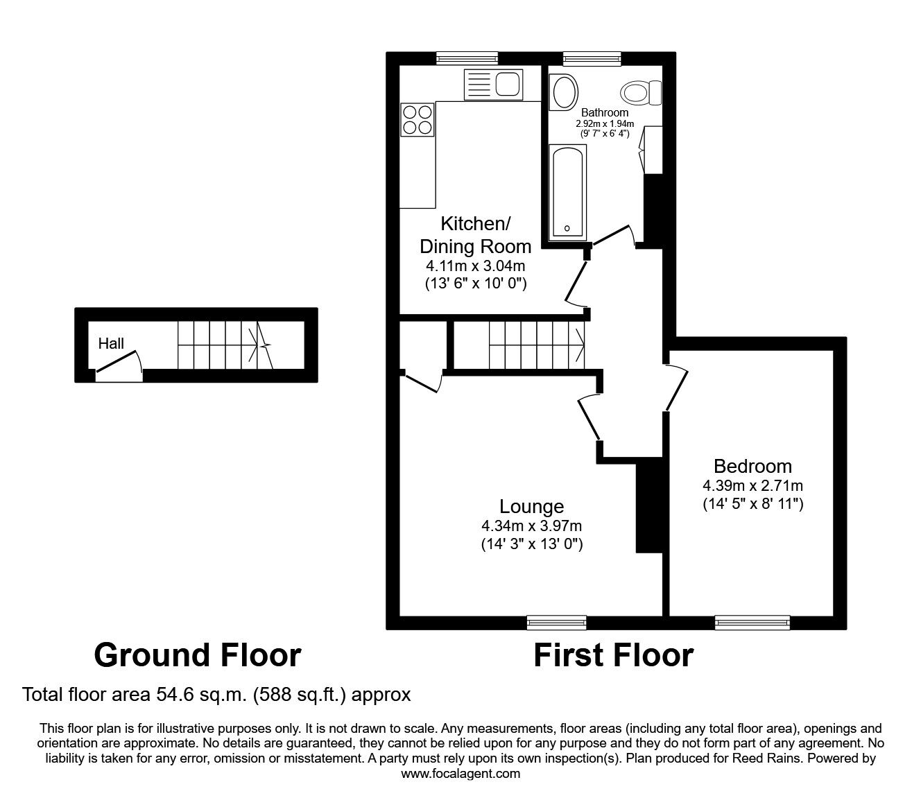 Floorplan of 1 bedroom  Flat to rent, Charles Street, West Yorkshire, WF10