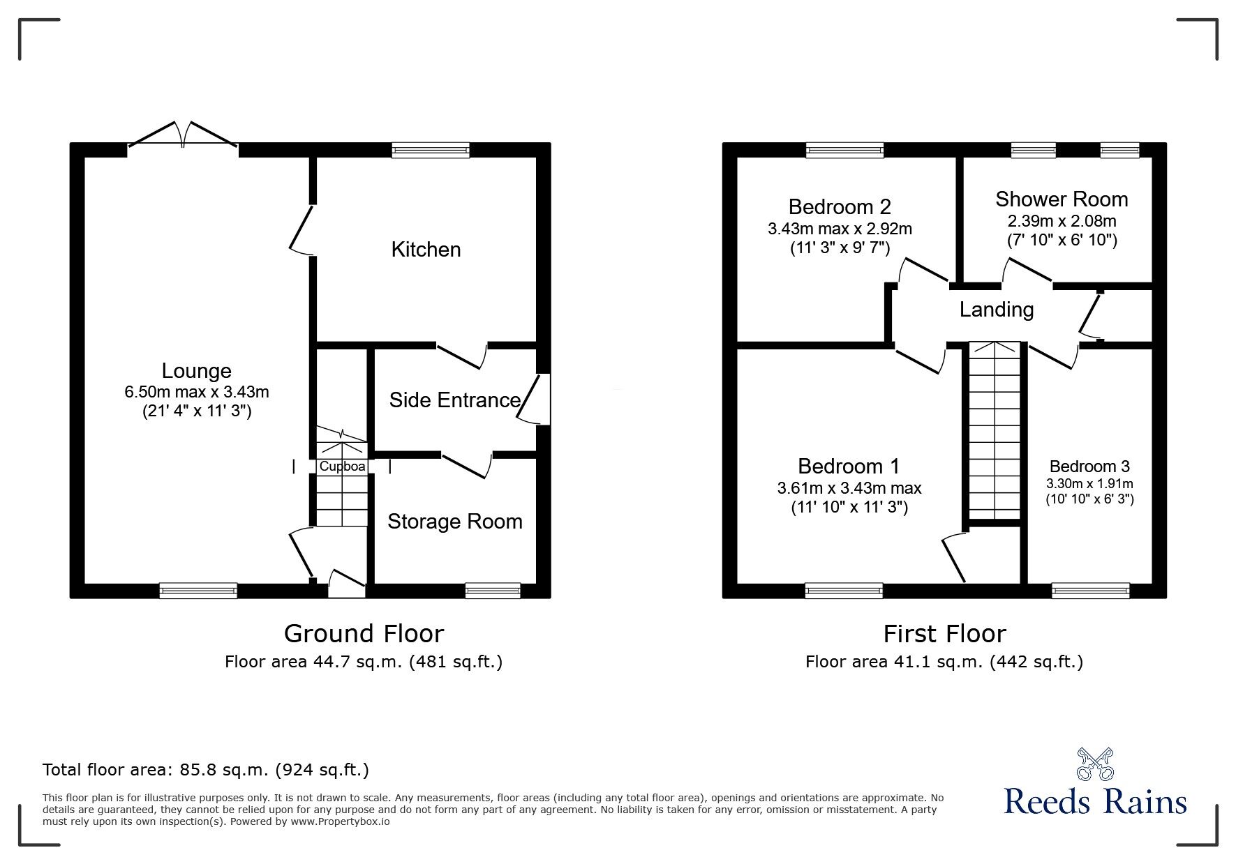 Floorplan of 3 bedroom Semi Detached House for sale, Embleton Road, Methley, West Yorkshire, LS26