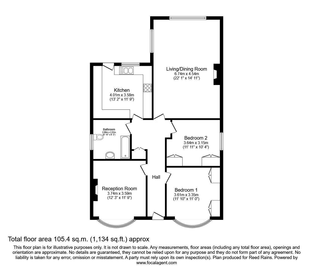 Floorplan of 3 bedroom Detached Bungalow for sale, Sheepwalk Lane, Castleford, West Yorkshire, WF10