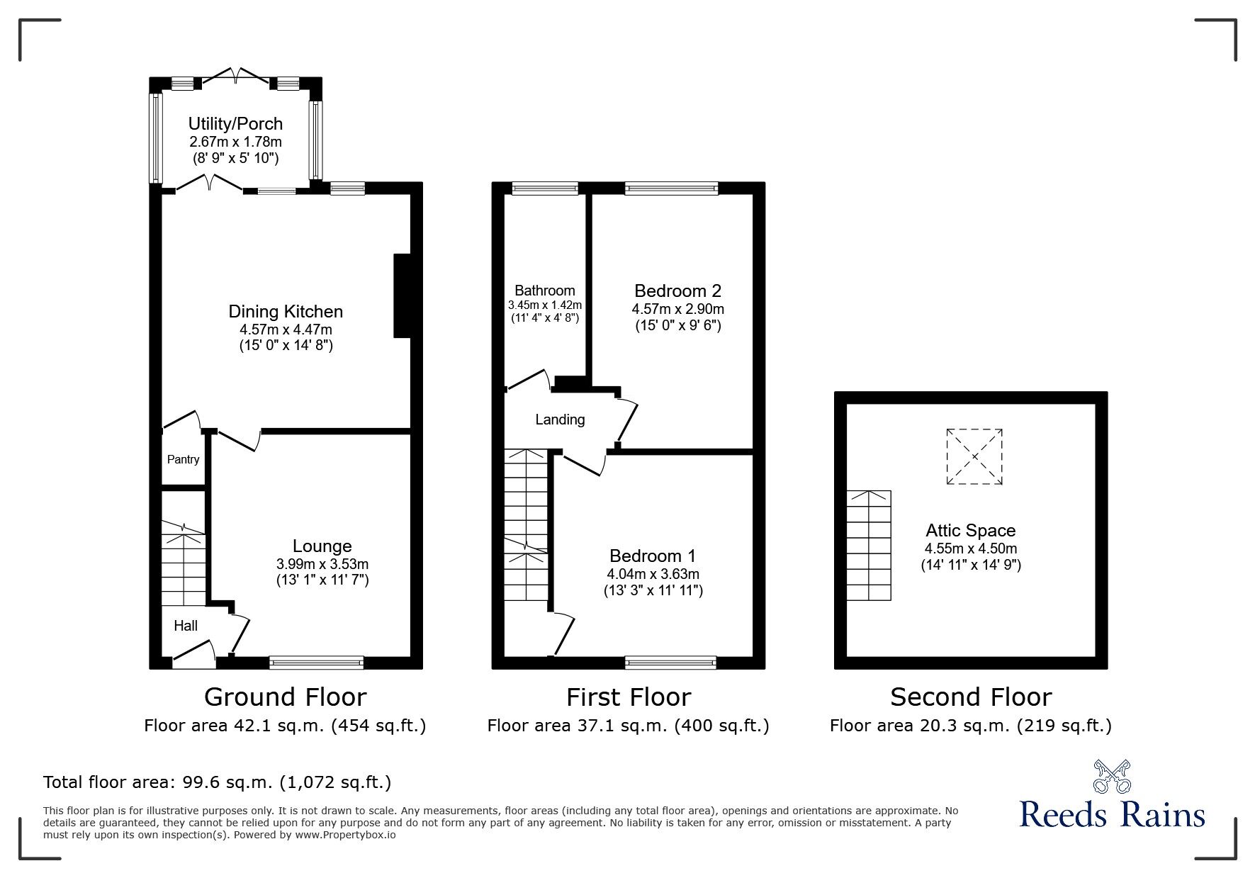 Floorplan of 2 bedroom Mid Terrace House for sale, Smawthorne Grove, Castleford, West Yorkshire, WF10