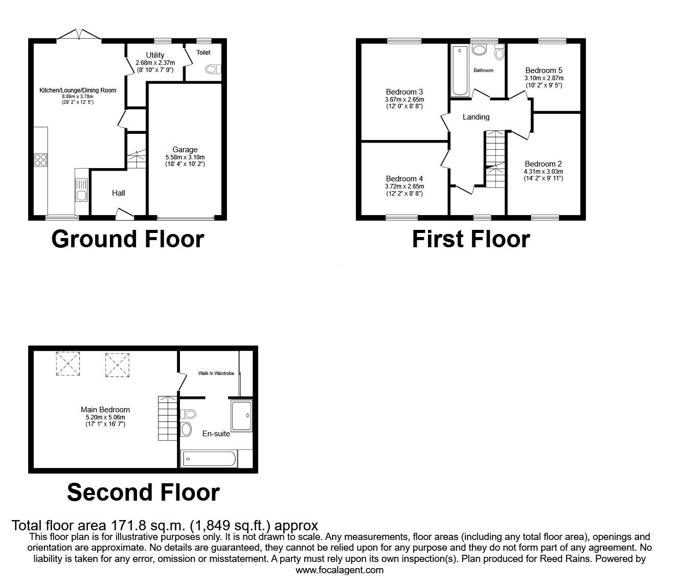 Floorplan of 4 bedroom Detached House for sale, Lotus Crescent, Castleford, West Yorkshire, WF10