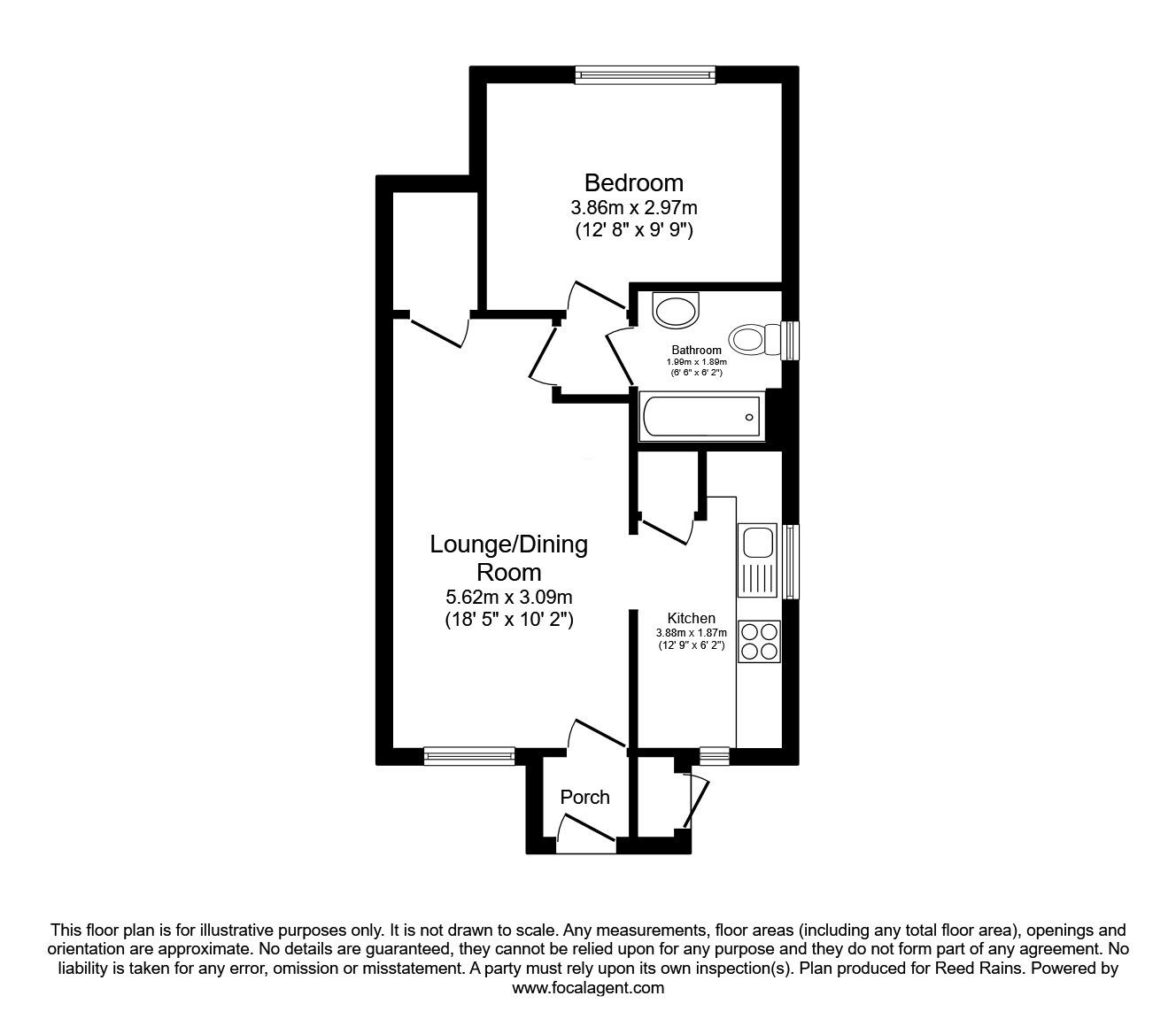 Floorplan of 1 bedroom  Flat for sale, Millers Croft, Castleford, West Yorkshire, WF10