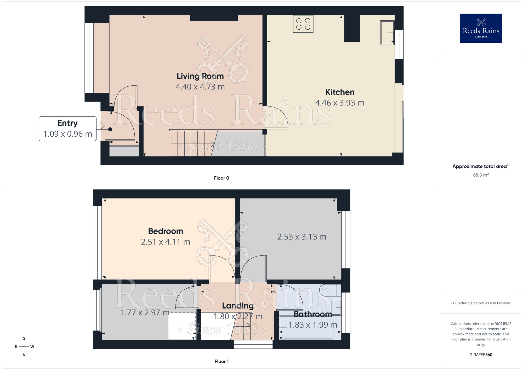 Floorplan of 3 bedroom Semi Detached House for sale, Eastdown, Castleford, West Yorkshire, WF10